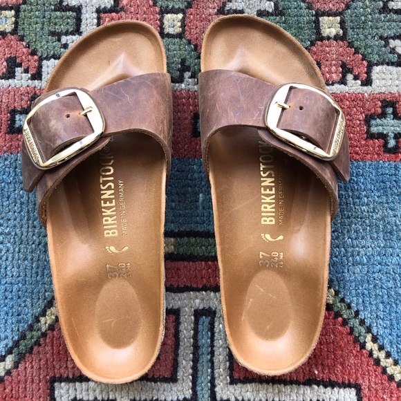 birkenstock madrid oiled leather sandals